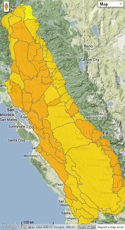 Example water deficit Map